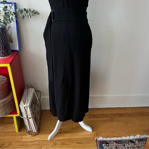 ALC Black Belted V-Neck Midi Dress - Picture 10 of 12